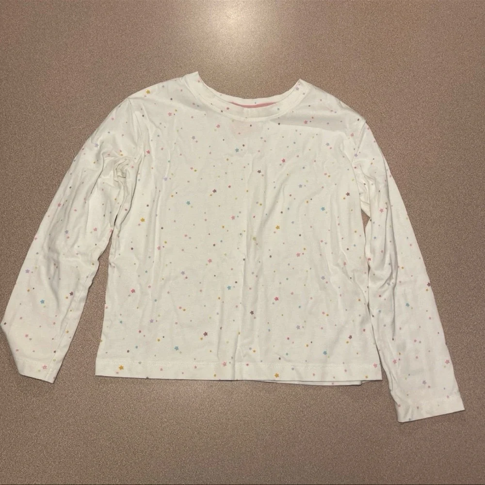 Two long sleeve girls shirts size 6- Black and White Starry Print